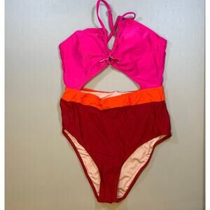 NWT Cupshe Color Block One Piece Swimsuit Size Medium